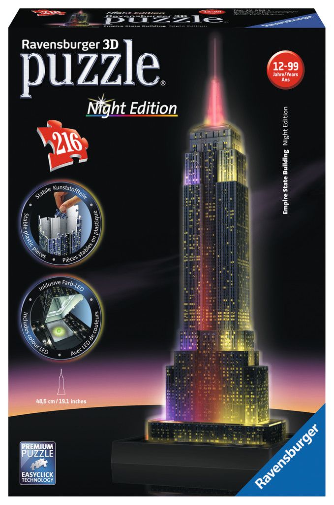 Sestavljanka 3D Empire State Building ponoči 216d
