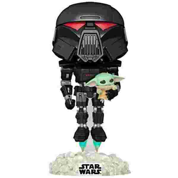 FUNKO POP STAR WARS: THE MANDALORIAN DARK TROOPER WITH GROGU