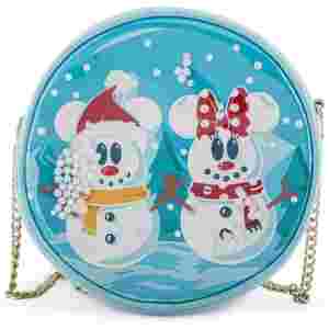 LOUNGEFLY DISNEY SNOWMAN MICKEY MINNIE SNOW GLOBE TORBA