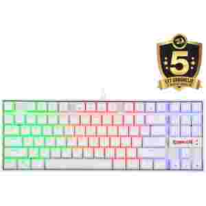 REDRAGON K552 KUMARA RGB GAMING MEHANSKA ŽIČNA TIPKOVNICA BELA - RDEČA STIKALA