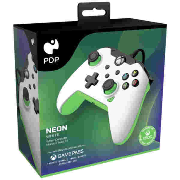 PDP XBOX WIRED CONTROLLER WHITE - NEON belo zelene barve - Image 4