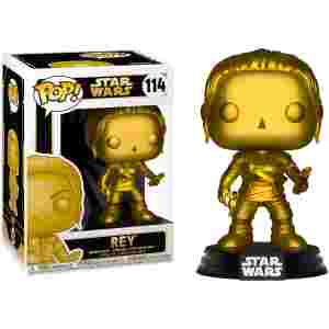 FUNKO POP: STAR WARS - REY (CHROME - MATT GOLD)(EXCL.) - Image 2