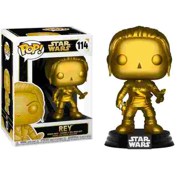 FUNKO POP: STAR WARS - REY (CHROME - MATT GOLD)(EXCL.) - Image 2