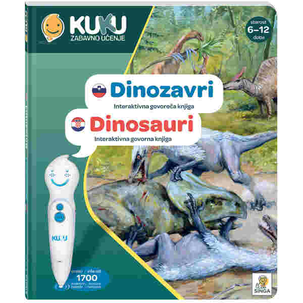 Interaktivna knjiga Kuku - Dinozavri (brez pisala)