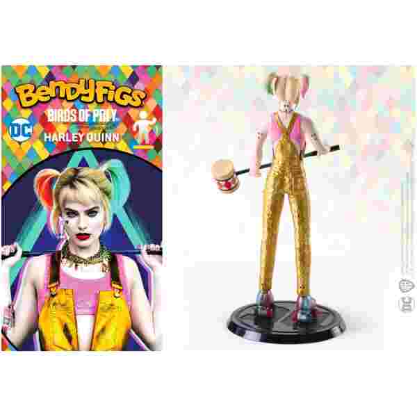 NOBLE COLLECTION - DC - BENDYFIGS - HARLEY QUINN WITH MALLET (BIRDS OF PREY) FIGURA - Image 3