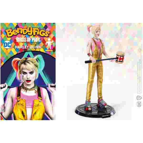 NOBLE COLLECTION - DC - BENDYFIGS - HARLEY QUINN WITH MALLET (BIRDS OF PREY) FIGURA - Image 4