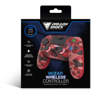 DRAGONSHOCK MIZAR BREZŽIČNI KONTROLER ZA PS4, PC, MOBILE- RDEČE CAMO BARVE - Image 4