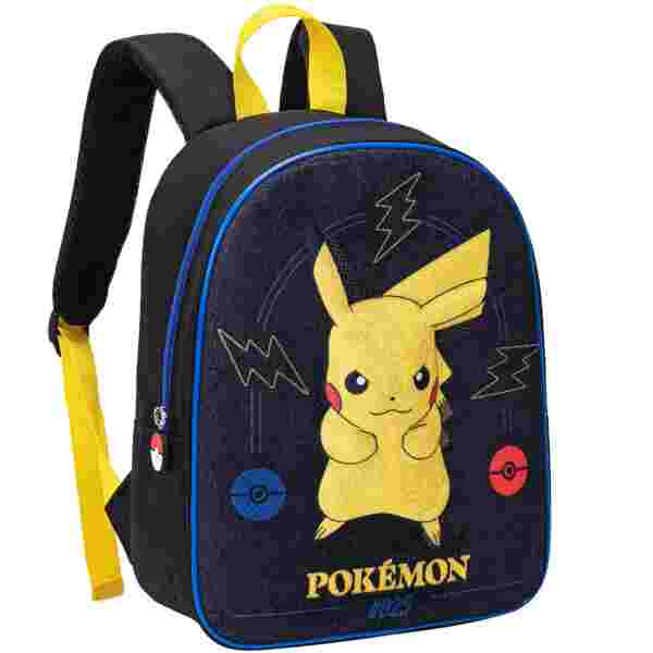 POKEMON - PIKACHU - JUNIOR nahrbtnik 32 cm črne barve
