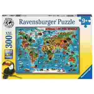 Sestavljanka Zemljevid sveta živali 300d