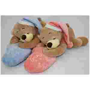 Medved s kapo ležeči 29 cm in blazina 18cm