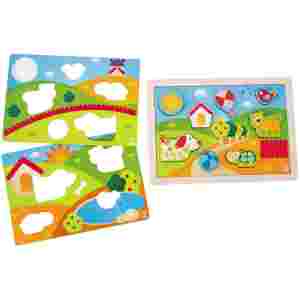 Hape Puzzle sončna dežela  3 v 1