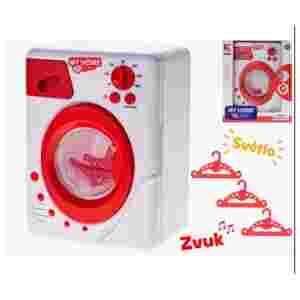 Pralni stroj svetloba/zvok 19cm + 3 obešalniki