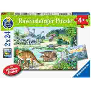 Sestavljanka Dinozavri v naravnem okolju 2x24d
